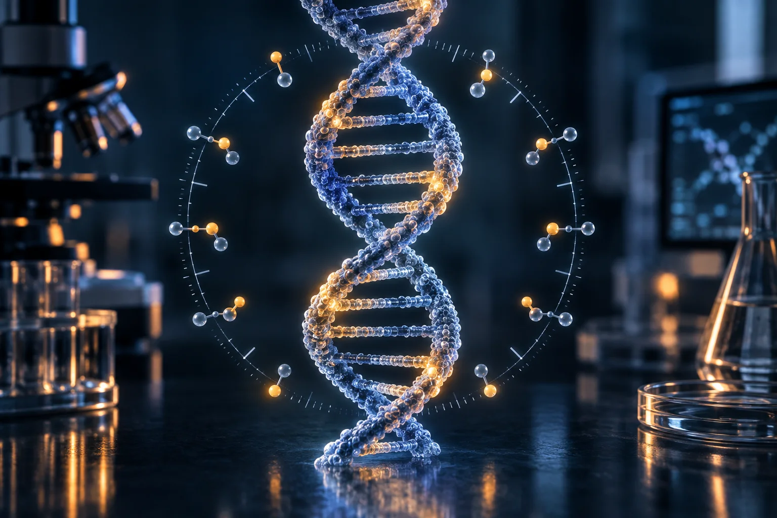 DNA methylation visualization with clock overlay representing epigenetic age measurement