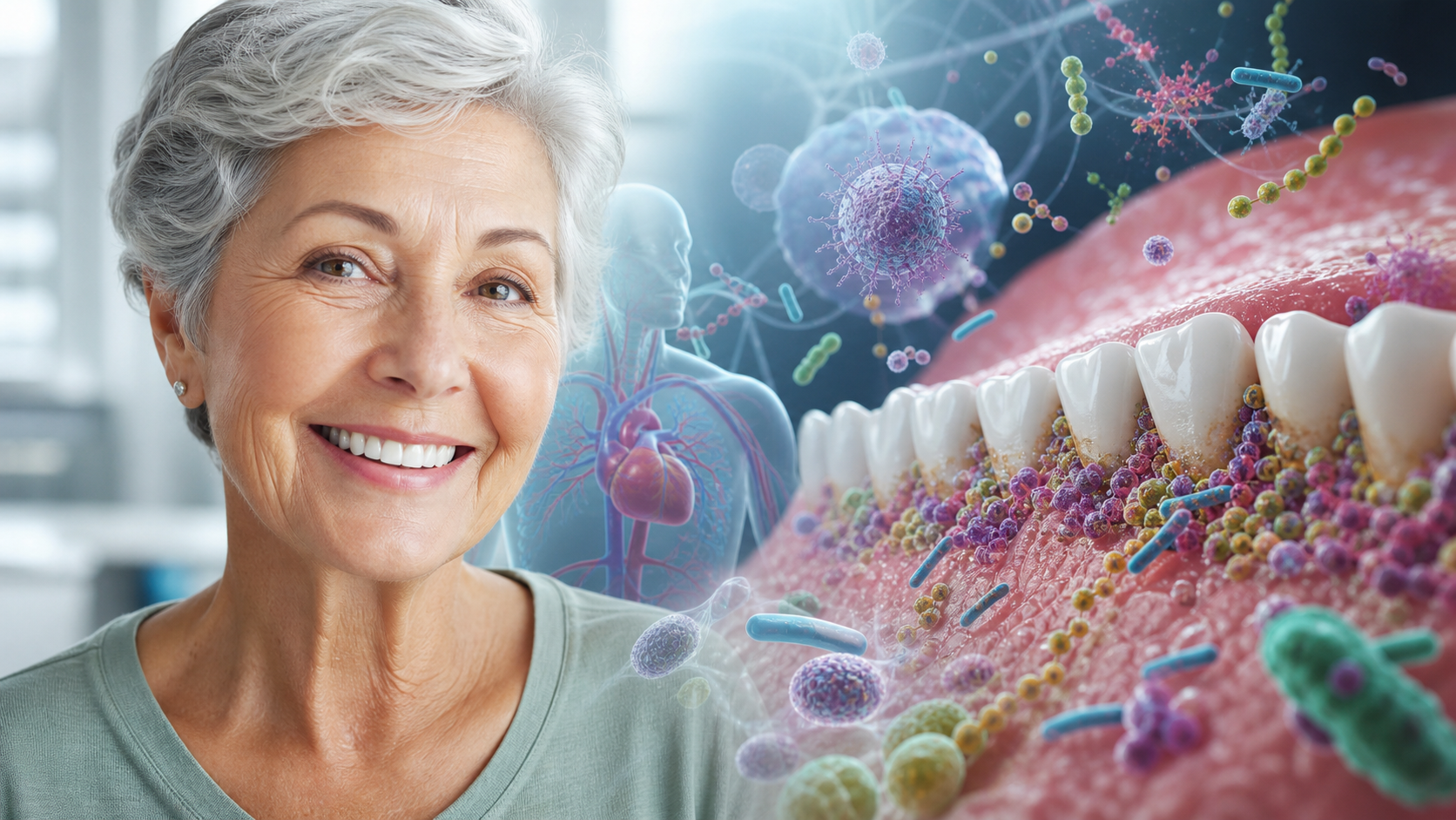 Oral Microbiome and Longevity: How Mouth Health May Shape Aging editorial illustration