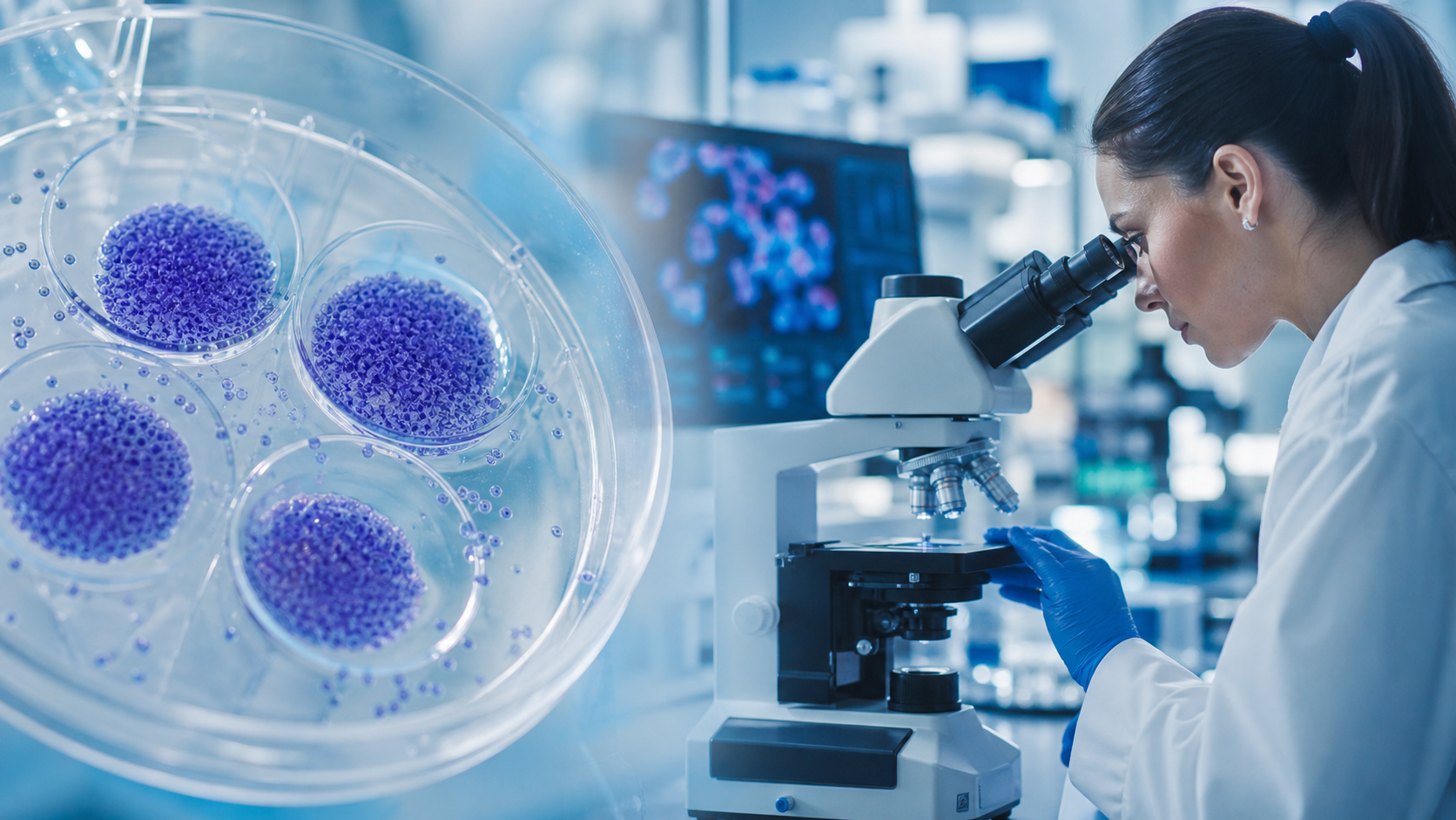 Close-up view of laboratory equipment used in stem cell research, symbolizing regenerative medicine advances.