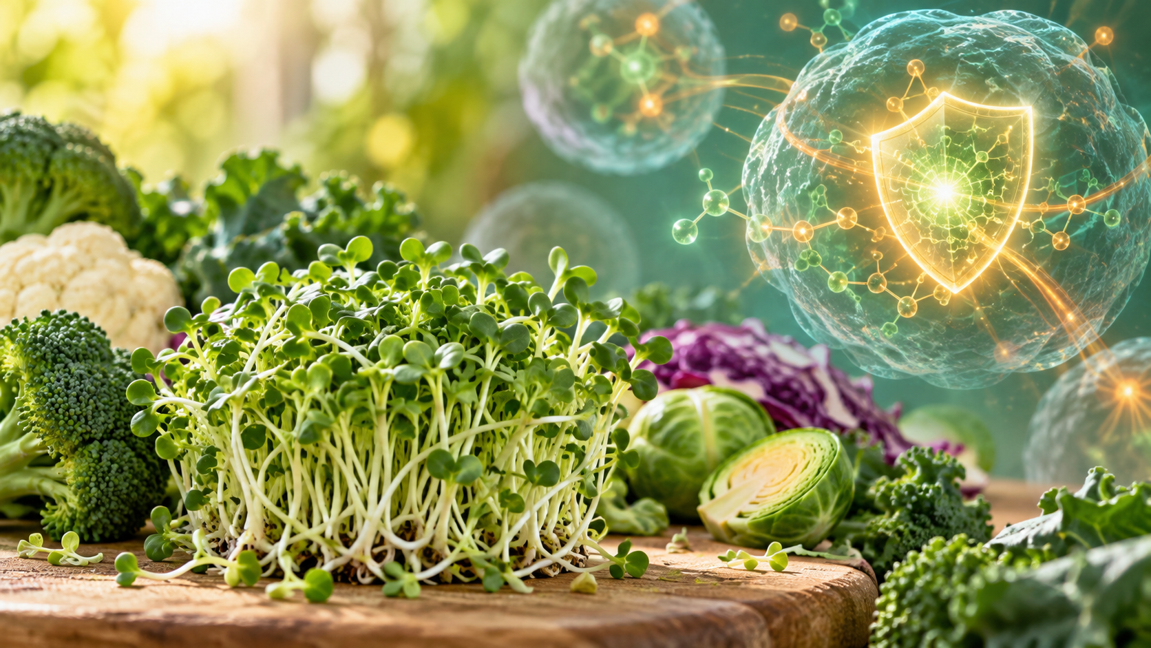 Fresh broccoli sprouts representing sulforaphane as a longevity-supporting compound